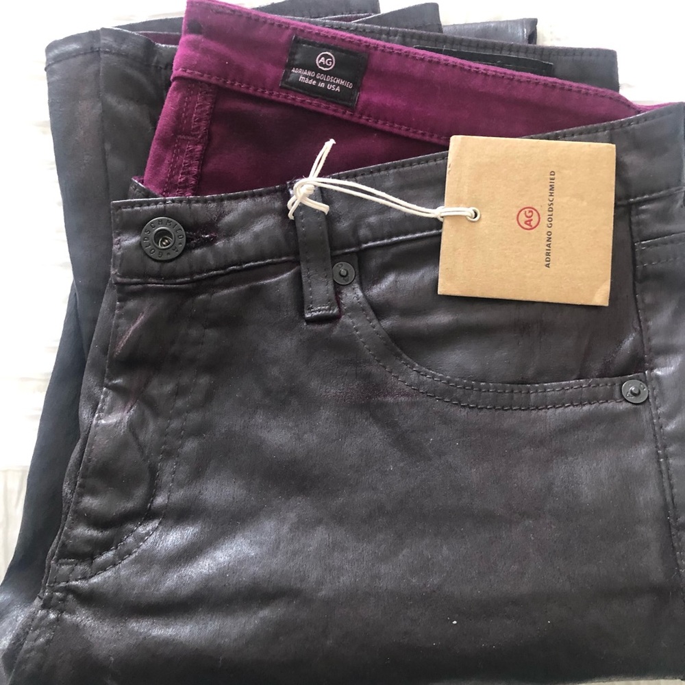 AG Jeans 30R Coated Skinny Jeans…Leather look, NWT